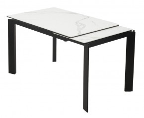 Стол CORNER 120 MATTE STATUARIO Белый мрамор матовый керамика, стекло/ черный каркас, ®DISAUR в Александровском - alexsandrovskoe.mebel24.online | фото 3