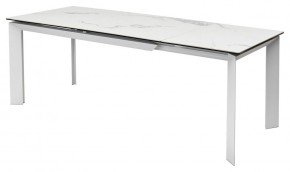 Стол CREMONA 140 HIGH GLOSS STATUARIO Белый мрамор глянцевый, керамика/ белый каркас, ®DISAUR в Александровском - alexsandrovskoe.mebel24.online | фото 4