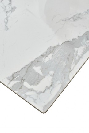 Стол CREMONA 140 HIGH GLOSS STATUARIO Белый мрамор глянцевый, керамика/ белый каркас, ®DISAUR в Александровском - alexsandrovskoe.mebel24.online | фото 6