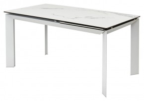 Стол CREMONA 140 HIGH GLOSS STATUARIO Белый мрамор глянцевый, керамика/ белый каркас, ®DISAUR в Александровском - alexsandrovskoe.mebel24.online | фото 9