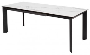 Стол CREMONA 140 HIGH GLOSS STATUARIO Белый мрамор глянцевый, керамика/ черный каркас, ®DISAUR в Александровском - alexsandrovskoe.mebel24.online | фото 2