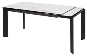 Стол CREMONA 140 HIGH GLOSS STATUARIO Белый мрамор глянцевый, керамика/ черный каркас, ®DISAUR в Александровском - alexsandrovskoe.mebel24.online | фото 3