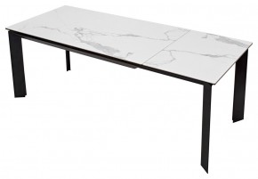 Стол CREMONA 140 HIGH GLOSS STATUARIO Белый мрамор глянцевый, керамика/ черный каркас, ®DISAUR в Александровском - alexsandrovskoe.mebel24.online | фото 8