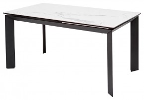Стол CREMONA 140 MATTE STATUARIO Белый мрамор матовый, керамика/ черный каркас, ®DISAUR в Александровском - alexsandrovskoe.mebel24.online | фото 1