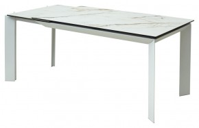 Стол CREMONA 180 KL-188 Контрастный мрамор матовый, итальянская керамика/ белый каркас, ®DISAUR в Александровском - alexsandrovskoe.mebel24.online | фото 3