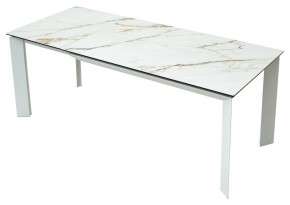 Стол CREMONA 180 KL-188 Контрастный мрамор матовый, итальянская керамика/ белый каркас, ®DISAUR в Александровском - alexsandrovskoe.mebel24.online | фото 9