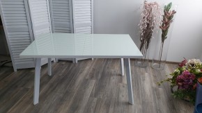 Стол ФИН 140 Белый, стекло/ Белый каркас М-City в Александровском - alexsandrovskoe.mebel24.online | фото 9
