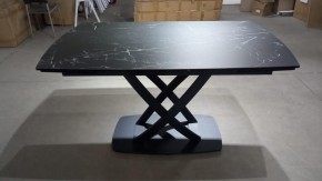 Стол FOGGIA 140 KL-116 Черный мрамор матовый, итальянская керамика/ черный каркас, ®DISAUR в Александровском - alexsandrovskoe.mebel24.online | фото 2