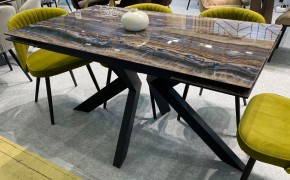Стол Кентукки 3 140 ЯШМА, стекло / ЧЕРНЫЙ, М-City в Александровском - alexsandrovskoe.mebel24.online | фото 7