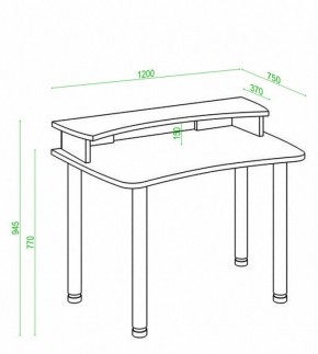Стол компьютерный Домино Лайт СКЛ-Софт120МО+НКИЛ120 в Александровском - alexsandrovskoe.mebel24.online | фото 3