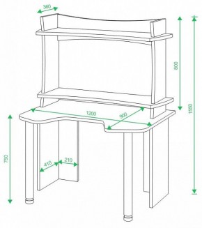 Стол компьютерный Домино lite СКЛ-Игр120 в Александровском - alexsandrovskoe.mebel24.online | фото 2