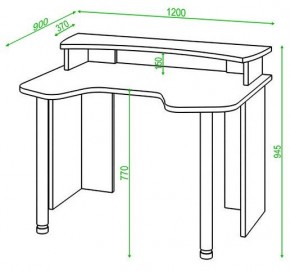 Стол компьютерный Домино Lite СКЛ-Игр120+НКИЛ120 в Александровском - alexsandrovskoe.mebel24.online | фото 2