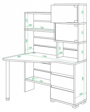 Стол компьютерный Домино СР-322 в Александровском - alexsandrovskoe.mebel24.online | фото 2