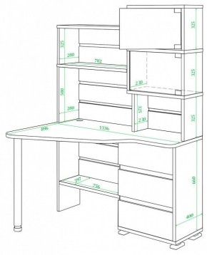 Стол компьютерный Домино СР-322 в Александровском - alexsandrovskoe.mebel24.online | фото 2