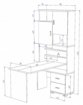 Стол компьютерный Домино СР-720/140 в Александровском - alexsandrovskoe.mebel24.online | фото 2