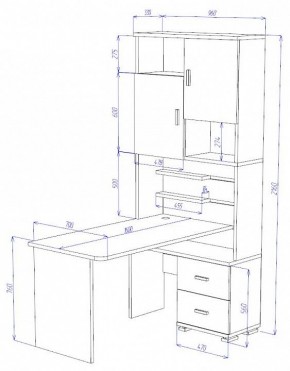 Стол компьютерный Домино СР-720/160 в Александровском - alexsandrovskoe.mebel24.online | фото 2
