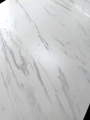 Стол MATERA 160 MARBLES KL-99 Белый мрамор матовый, итальянская керамика/ черный каркас, ®DISAUR в Александровском - alexsandrovskoe.mebel24.online | фото 3
