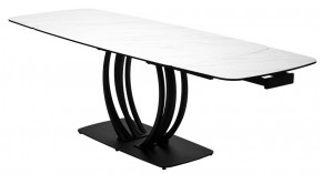 Стол MATERA 160 MARBLES KL-99 Белый мрамор матовый, итальянская керамика/ черный каркас, ®DISAUR в Александровском - alexsandrovskoe.mebel24.online | фото 8