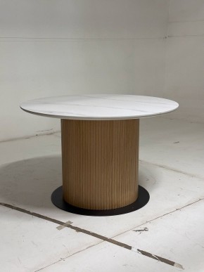 Стол MESA D120 цвет БЕЛЫЙ МРАМОР M326 / Каркас OAK, ®DISAUR в Александровском - alexsandrovskoe.mebel24.online | фото 3