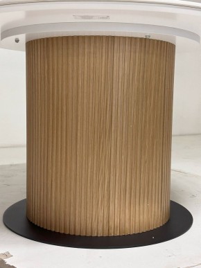 Стол MESA D120 цвет БЕЛЫЙ МРАМОР M326 / Каркас OAK, ®DISAUR в Александровском - alexsandrovskoe.mebel24.online | фото 4