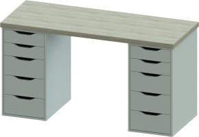 Стол письменный Ингар 2/55 140x75x55, дуб беленый/белый в Александровском - alexsandrovskoe.mebel24.online | фото 2