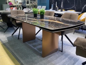 Стол ПУАНТО 200 TITANIUM LAWA NERO, керамика / МЕДЬ каркас М-City в Александровском - alexsandrovskoe.mebel24.online | фото 2