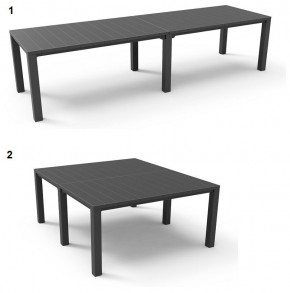 Стол раскладной Джули (Julie Double table 2 configurations) Графит в Александровском - alexsandrovskoe.mebel24.online | фото 1