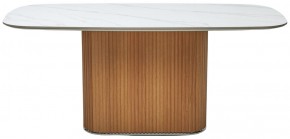 Стол TAMPA 180 цвет БЕЛЫЙ МРАМОР M326, керамика / Каркас OAK, ®DISAUR в Александровском - alexsandrovskoe.mebel24.online | фото 9