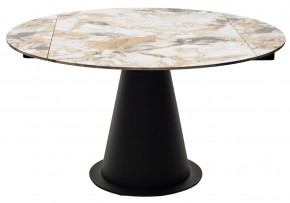 Стол TERAMO 135 GLOSS GRAND JADE SOLID CERAMIC, керамика, поворотн.механизм / Черный каркас, ®DISAUR в Александровском - alexsandrovskoe.mebel24.online | фото