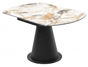 Стол TERAMO 135 GLOSS GRAND JADE SOLID CERAMIC, керамика, поворотн.механизм / Черный каркас, ®DISAUR в Александровском - alexsandrovskoe.mebel24.online | фото 11