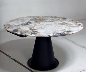 Стол TERAMO 135 GLOSS GRAND JADE SOLID CERAMIC, керамика, поворотн.механизм / Черный каркас, ®DISAUR в Александровском - alexsandrovskoe.mebel24.online | фото 5
