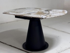 Стол TERAMO 135 GLOSS GRAND JADE SOLID CERAMIC, керамика, поворотн.механизм / Черный каркас, ®DISAUR в Александровском - alexsandrovskoe.mebel24.online | фото 9