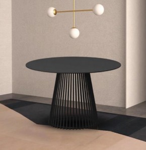 Стол TERNI 120 MATT BLACK MARBLE SOLID CERAMIC Черный мрамор матовый, керамика /Черн.каркас, ®DISAUR в Александровском - alexsandrovskoe.mebel24.online | фото 2