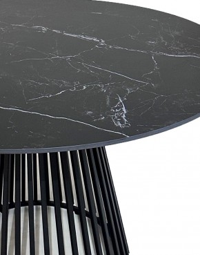Стол TERNI 120 MATT BLACK MARBLE SOLID CERAMIC Черный мрамор матовый, керамика /Черн.каркас, ®DISAUR в Александровском - alexsandrovskoe.mebel24.online | фото 4