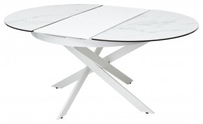 Стол TRENTO 120 HIGH GLOSS STATUARIO Белый мрамор глянцевый, керамика/ белый каркас, ®DISAUR в Александровском - alexsandrovskoe.mebel24.online | фото 6