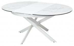 Стол TRENTO 120 HIGH GLOSS STATUARIO Белый мрамор глянцевый, керамика/ белый каркас, ®DISAUR в Александровском - alexsandrovskoe.mebel24.online | фото 7