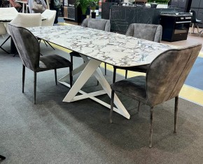 Стол VICENZA 220 BULGARI WHITE, керамика / белый, ®DISAUR в Александровском - alexsandrovskoe.mebel24.online | фото 2
