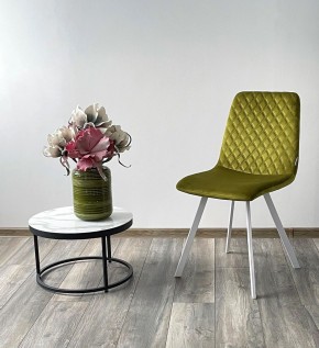 Стул DAIQUIRI BLUVEL-75 OLIVA / белый каркас, велюр М-City в Александровском - alexsandrovskoe.mebel24.online | фото 3