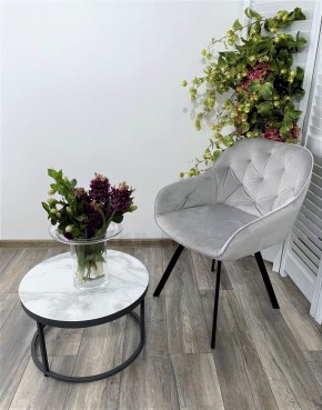 Стул GALE 360 град. поворот. BLUVEL-03 LIGHT GREY, велюр/ черный каркас, М-City в Александровском - alexsandrovskoe.mebel24.online | фото 6