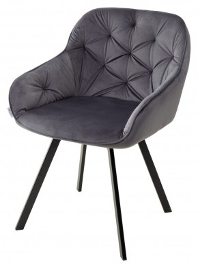Стул GALE 360 град. поворот. BLUVEL-14 GREY, велюр/ черный каркас, М-City в Александровском - alexsandrovskoe.mebel24.online | фото 4