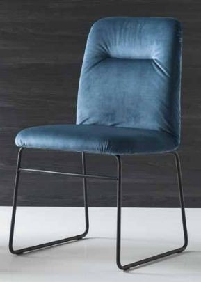 Стул GRETA CB/1904 MET.P15 MATT BLACK/ VENICE S0J OCEAN BLUE в Александровском - alexsandrovskoe.mebel24.online | фото