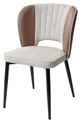 Стул HERMES WZ2042-02 светло-бежевый фактурный велюр/ HK017-31 серо-коричневый PU, М-City в Александровском - alexsandrovskoe.mebel24.online | фото 1