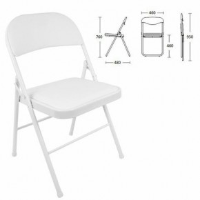 Стул складной BRABIX "Golf Plus CF-003 КОМФОРТ", белый каркас, кожзам белый, 532888 в Александровском - alexsandrovskoe.mebel24.online | фото 1