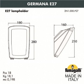 Светильник на штанге Fumagalli Germana 2N1.000.000.AYF1R в Александровском - alexsandrovskoe.mebel24.online | фото 3