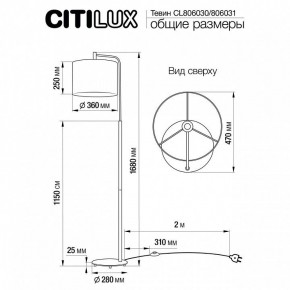 Торшер Citilux Тевин CL806031 в Александровском - alexsandrovskoe.mebel24.online | фото 3
