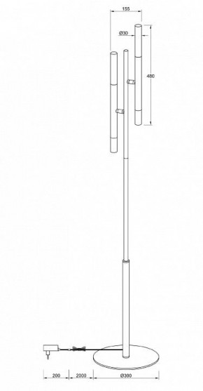 Торшер Maytoni Vigo MOD070FL-02B в Александровском - alexsandrovskoe.mebel24.online | фото 3