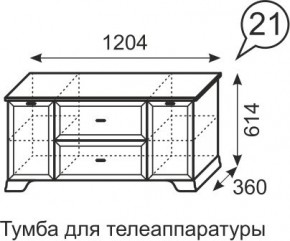 Тумба для телеаппаратуры Венеция 21 бодега в Александровском - alexsandrovskoe.mebel24.online | фото 3
