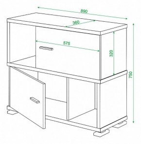 Тумба комбинированная Домино СБ-30/2 в Александровском - alexsandrovskoe.mebel24.online | фото 2