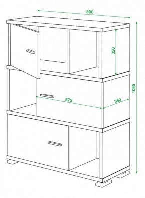 Тумба комбинированная Домино СБ-30/3 в Александровском - alexsandrovskoe.mebel24.online | фото 3