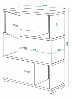 Тумба комбинированная Домино СБ-30/3 в Александровском - alexsandrovskoe.mebel24.online | фото 3